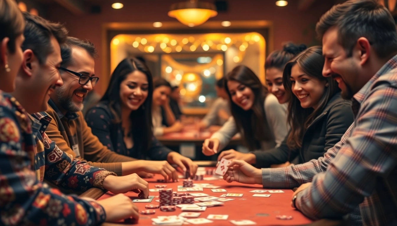 Experience the thrill of rummy wealth as players engage in an exciting card game with vibrant props.