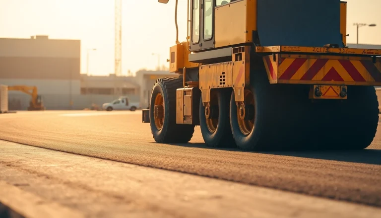 Paver Heavy Machine Financing options showcased with a powerful paver operating on a construction site.