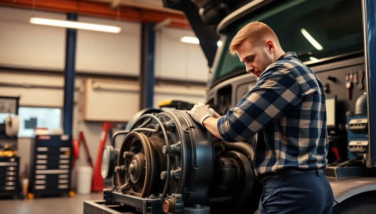 Providing affordable truck repair services with expert mechanics in a busy garage.