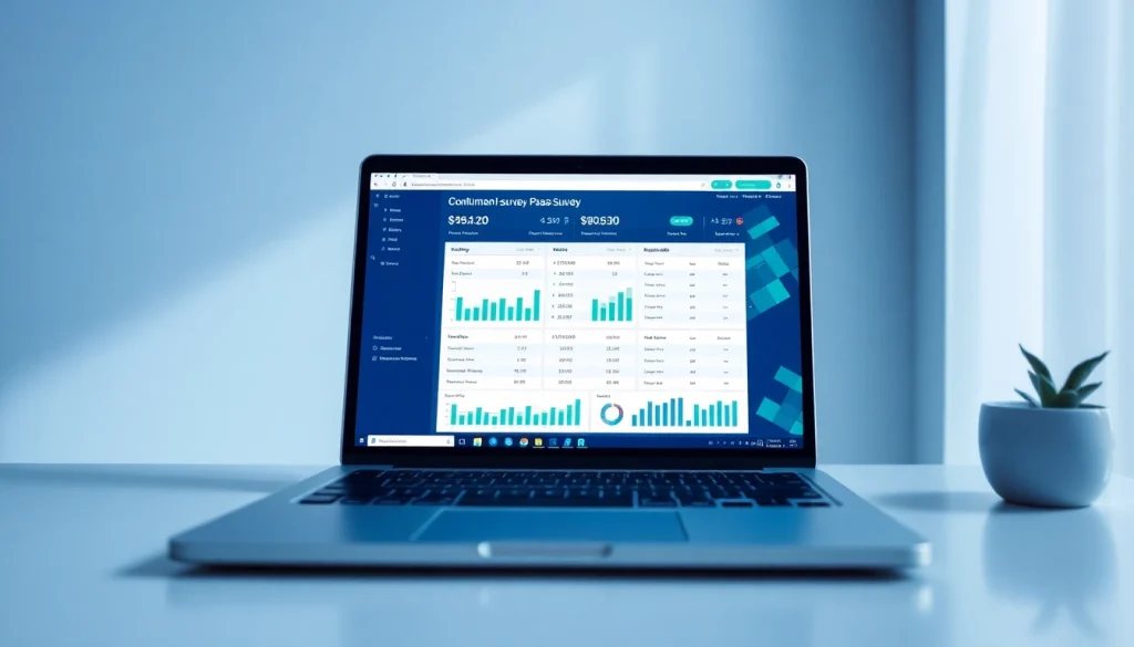 Design a user-friendly online نماذج استطلاعات الرأي template showcasing data analysis features and a clean interface.