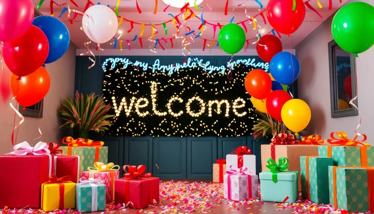 Claim your exciting welcome bonus with enticing gifts and festive decorations.