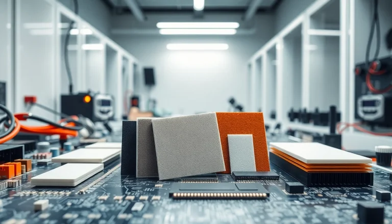 Highlighting thermal management materials used in electronics design showcasing effective heat dissipation.