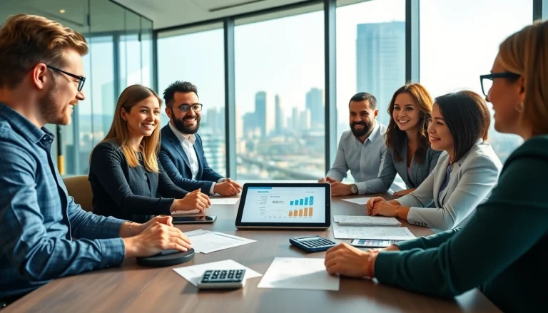 Boost AR invoicing and collections with a professional team discussing financial solutions.