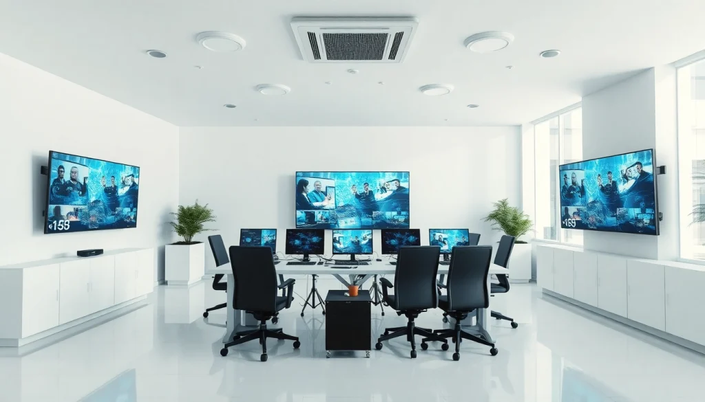 Engaging workspace of an iptv provider in UK showcasing multiple streaming devices and content.