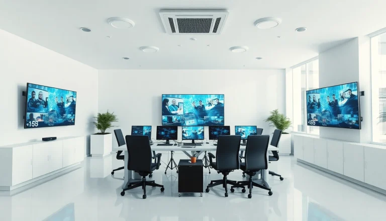 Engaging workspace of an iptv provider in UK showcasing multiple streaming devices and content.