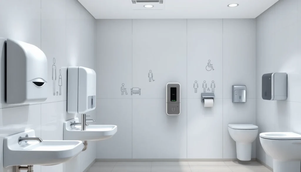 Explore high-quality commercial restroom supplies including hand dryers and soap dispensers.