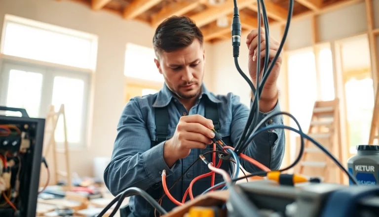Engaged in an electrician apprenticeship in Hawaii, a young apprentice connects wires expertly.