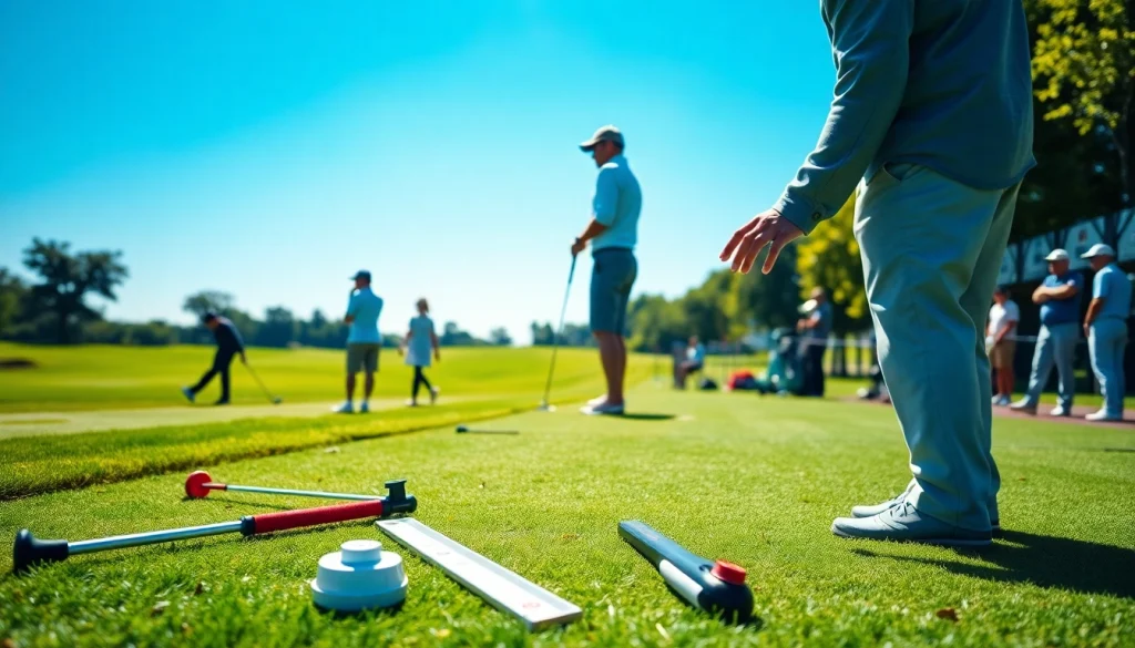Enhance your swing with effective golf training aids at a vibrant driving range.