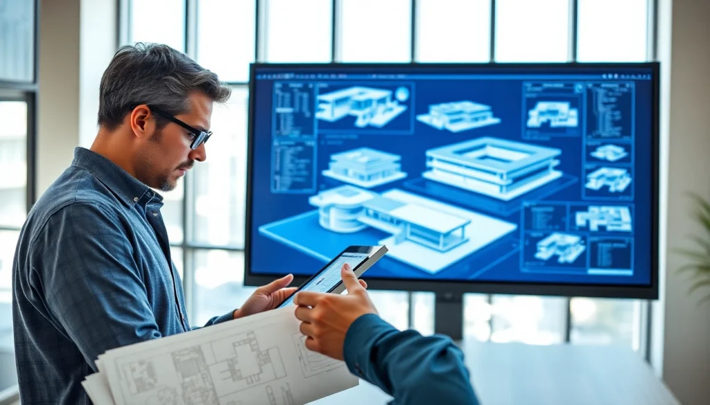 Showcasing BIM Training in Pune with an architect working on digital 3D models in a modern office.