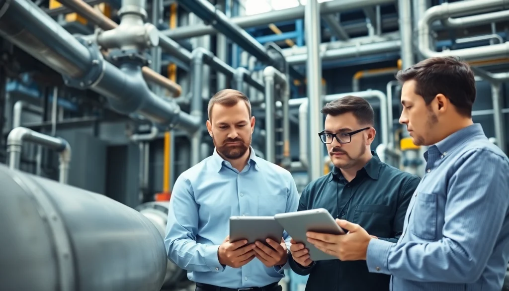 Piping stress Company engineers conducting analysis in an industrial environment.
