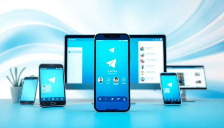Engaging visual of the Telegram app on various devices, highlighting 纸飞机官网 features and user experience.