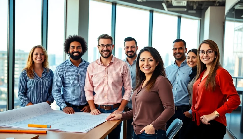 Collaboration among the Southern California contractors association in a bright office setting.