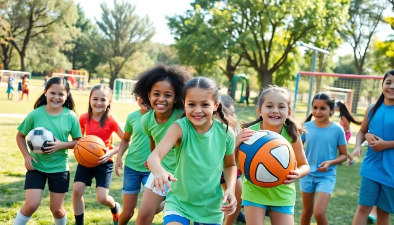 Girls participating in fun activities at Multi Sports Camps for Girls, showcasing teamwork and joy.
