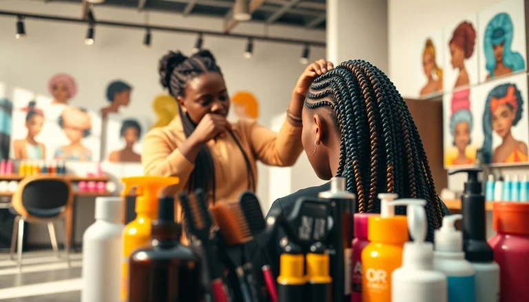 Clients experience expert services at the Best african braiding salon in near me offering vibrant and intricate hairstyles.