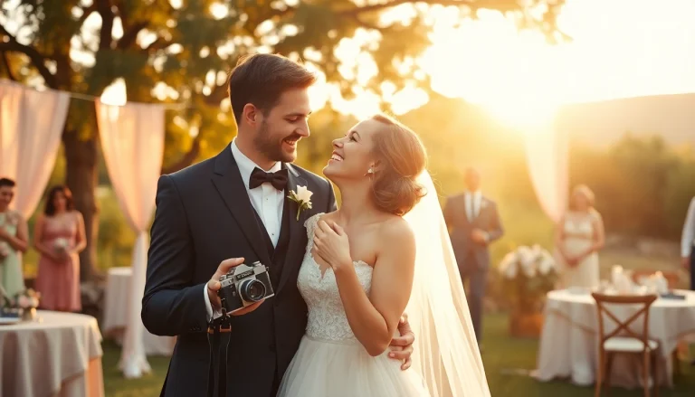 Capturing a memorable moment by a wedding videographer in Ireland in a picturesque outdoor setting.