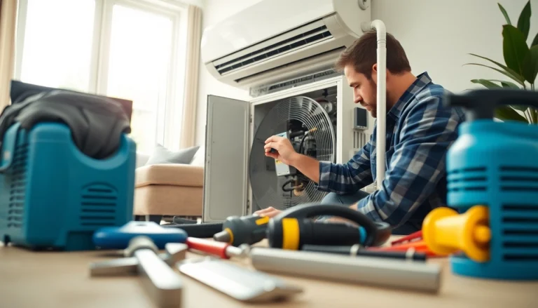 Ensure optimal performance with Los Angeles HVAC services by a skilled technician in action.