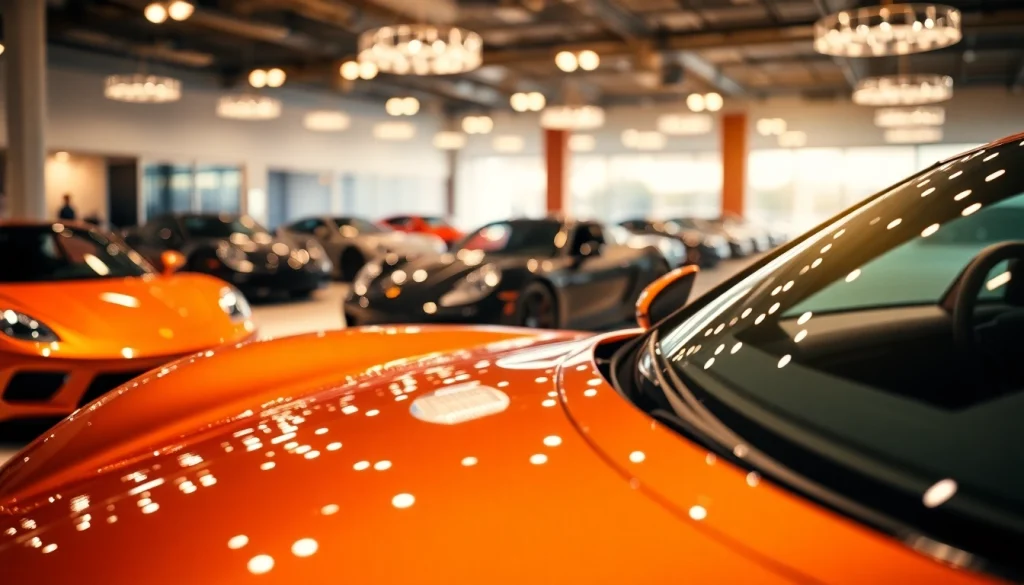 Highlighting a perfect car in a luxury showroom, featuring sleek details and polished surfaces.
