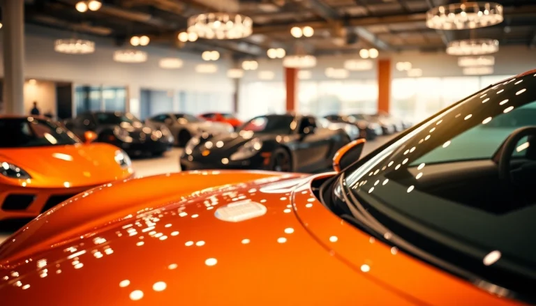 Highlighting a perfect car in a luxury showroom, featuring sleek details and polished surfaces.