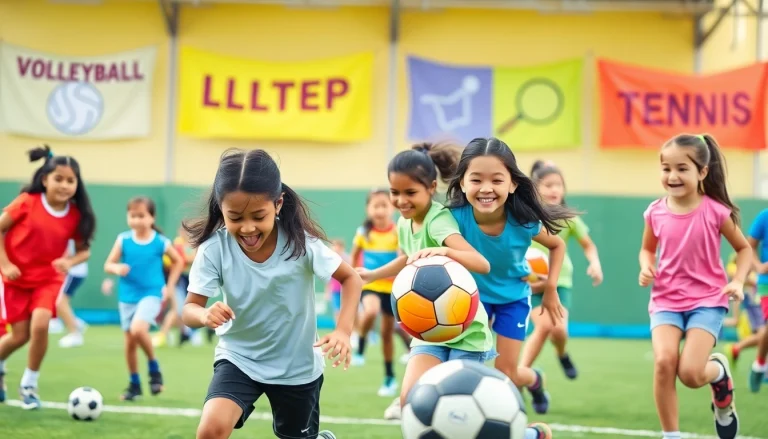 Dynamic play at Multi Sports Camps for Girls showcasing teamwork and diverse activities.