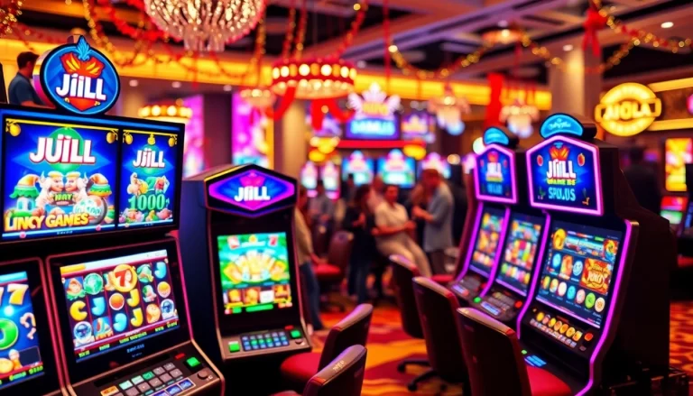 Engaging JILI Games slot machines in a lively casino atmosphere delivering excitement and energy.