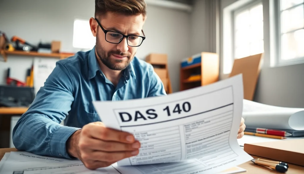 Contractor submitting the DAS 140 form to ensure compliance with apprenticeship requirements.