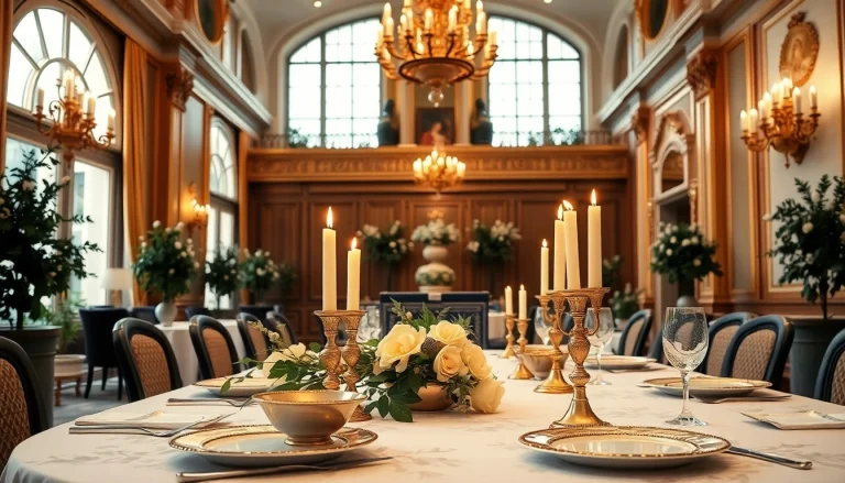 Experience beautiful European Pesach hotels featuring elegant Seder table settings and festive decor.