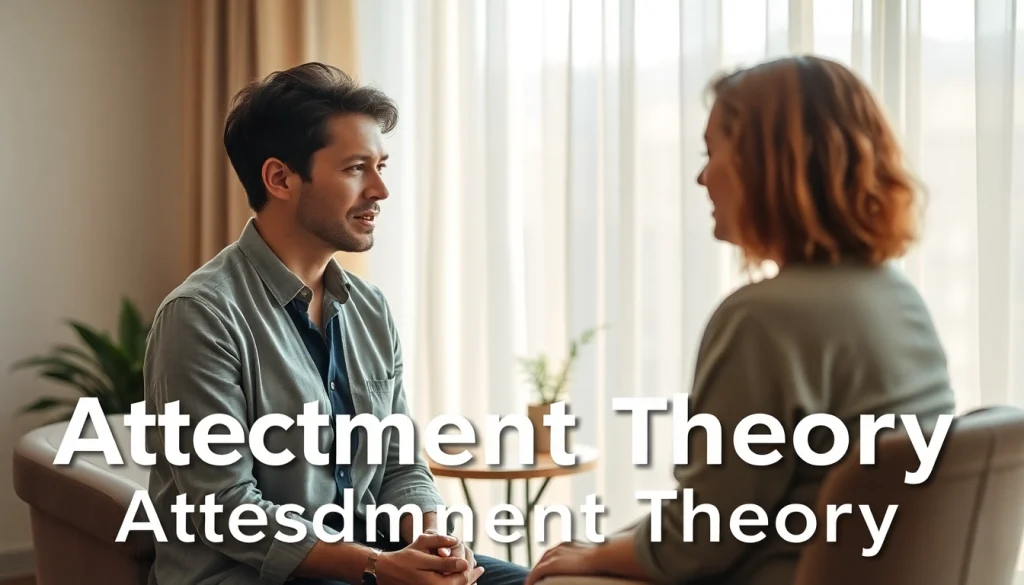 An attachment theory specialist engaging supportively with a client in a calming therapy room.