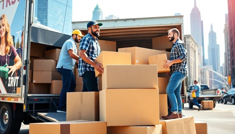 Queens movers expertly loading furniture into a truck, showcasing teamwork and professionalism.