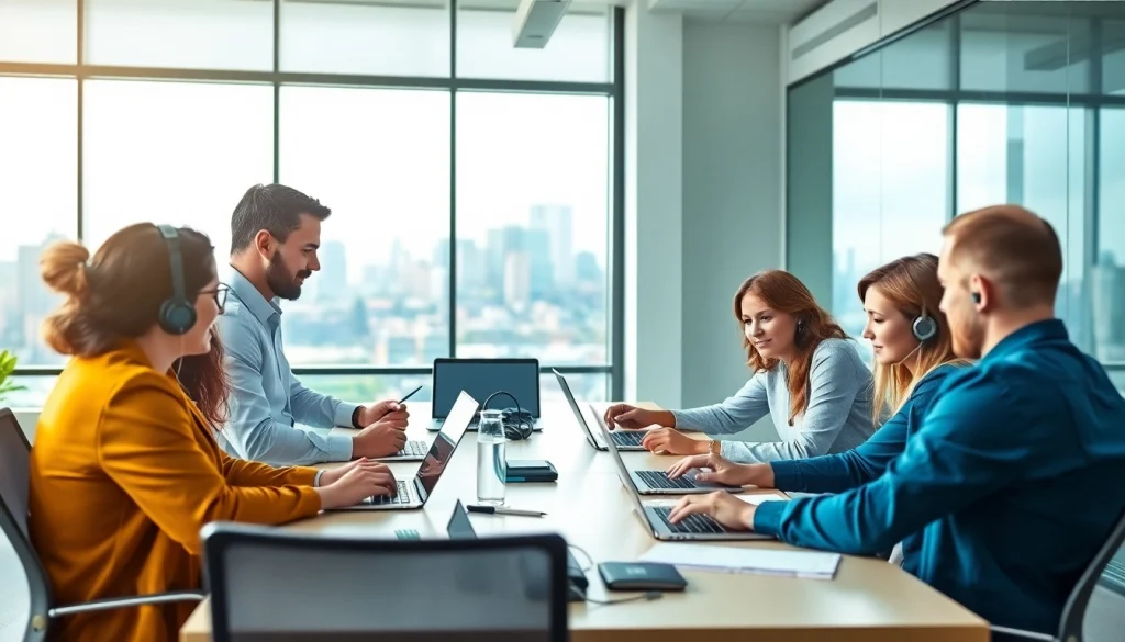 Boost your Edmonton IT support with a dedicated team collaborating in a modern office.