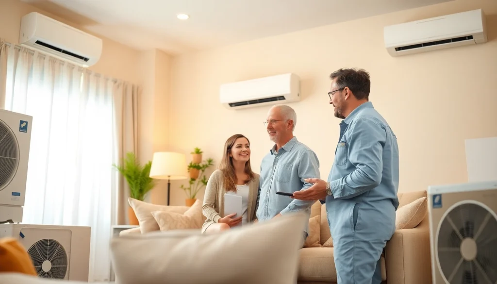 Experienced HVAC dealers guiding homeowners in selecting air conditioning solutions.