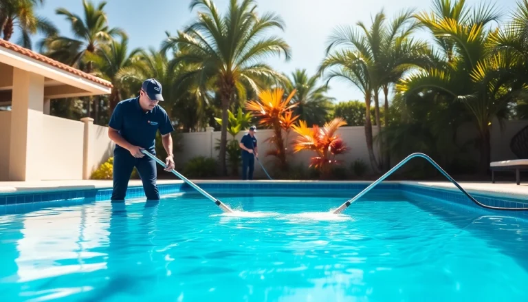 Swimmers enjoying a clean and well-maintained pool in Pinellas County with professional swimming pool service.
