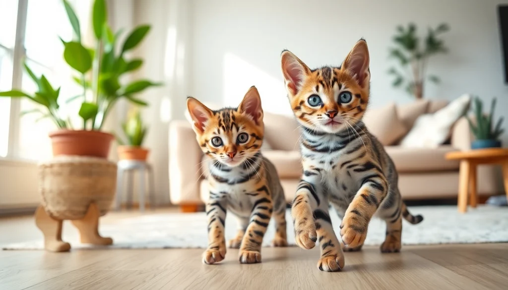 Playful Bengal kittens for sale showcasing their unique colors and patterns