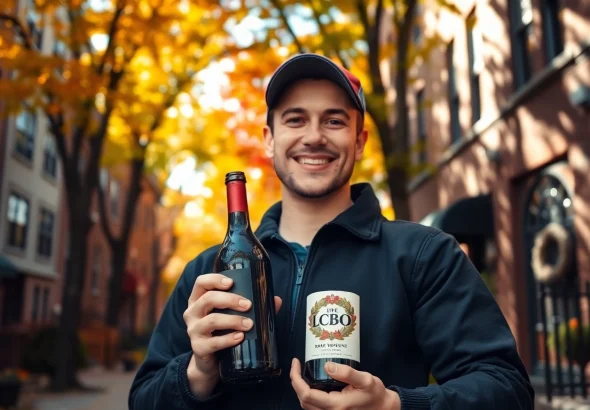 Experience lcbo delivery Toronto with a friendly driver holding a wine bottle.