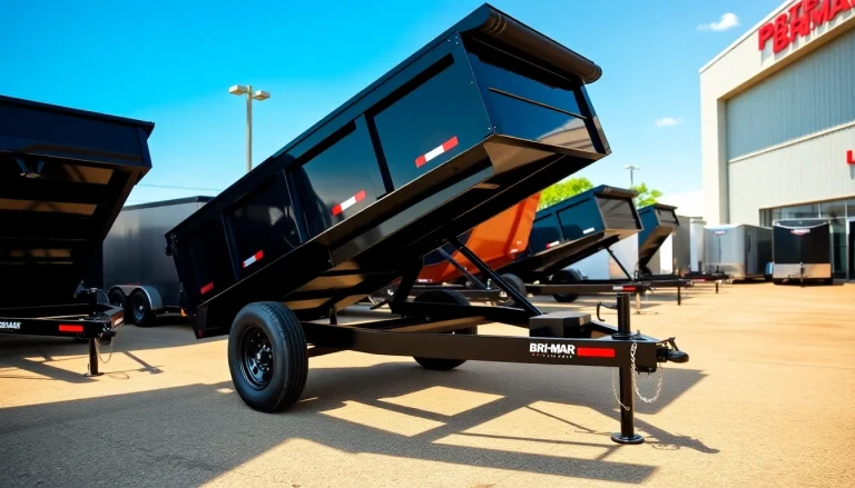 Bri-Mar trailers for sale near me showcased in a lively dealership setting.
