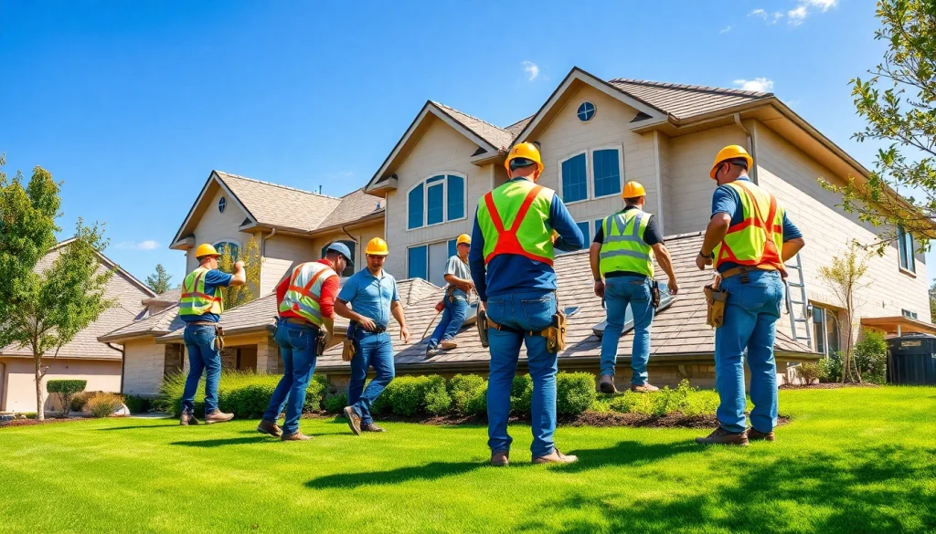 Roofing team installing new roof, showcasing 5-star roofing contractors Central Texas service quality.