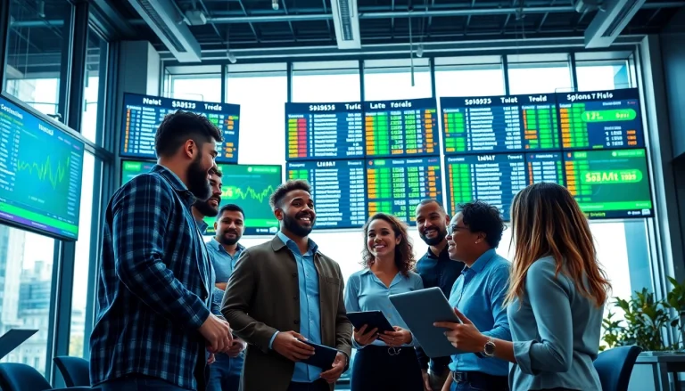 Engaging professionals discussing Top sportsbook reviews in a modern office