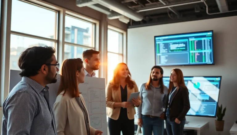 Site reliability engineering experts collaborating effectively in a modern workspace.