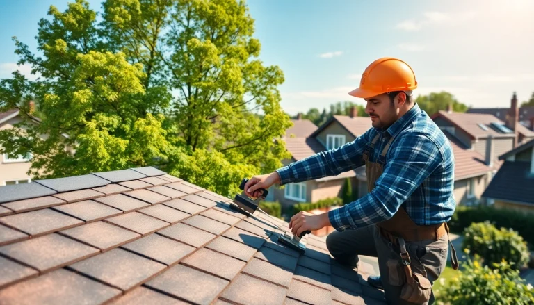Roofer in Beekbergen working on shingles, showcasing expertise as dakdekker beekbergen.