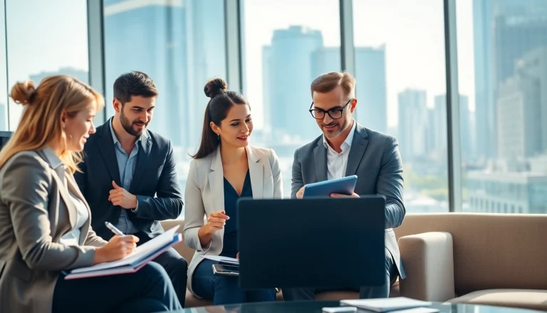Quickplus Business Consultants collaborating in a modern office environment for effective business solutions.