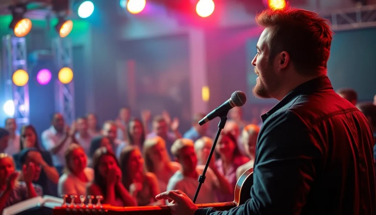 Engaging music pitching performance highlighting the vibrancy of live music.