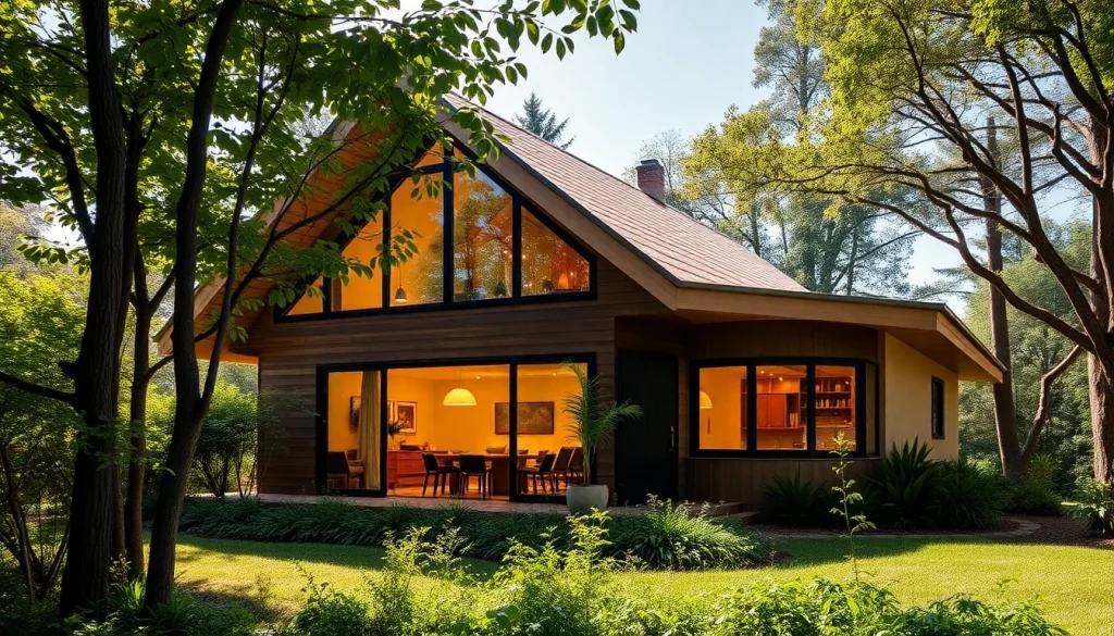 Explore sip house projects showcasing sustainable designs and lush greenery for environmental harmony.