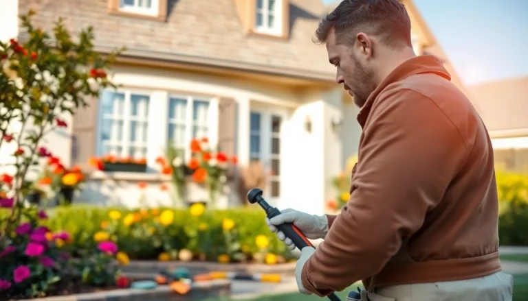 Pest control technician treating a home environment with professional care and eco-friendly methods.
