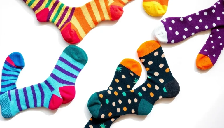Shop stylish 5 pairs mixed socks with vibrant patterns for a fun and cozy look.