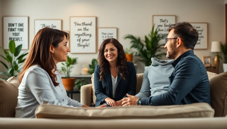 Engaging session with a relationship coach providing guidance to a couple seeking advice.