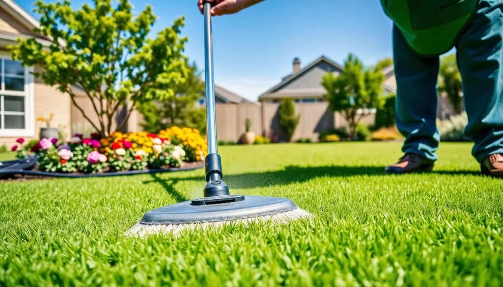 Professional service by artificial grass cleaning company improving turf quality.