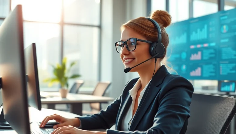 Showcasing Best Outsourced Customer Service through a representative engaging with clients effectively.