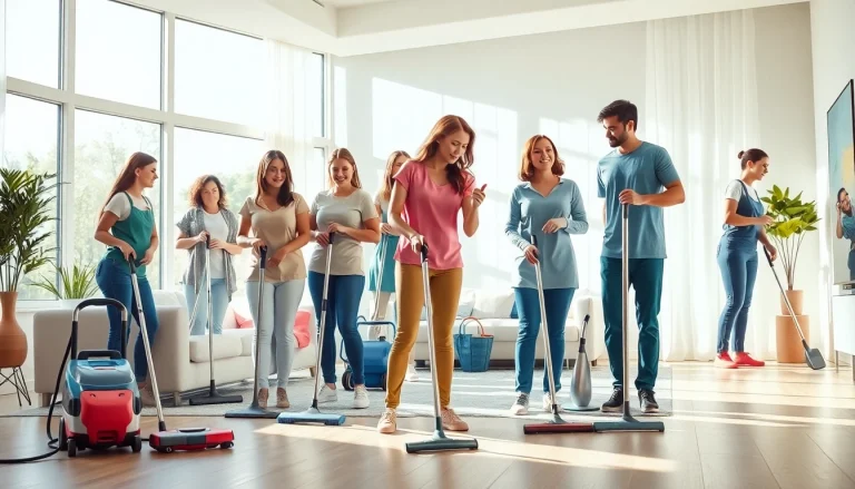 Transform your home with our expert cleaning service near me, showcasing a dedicated team in action.