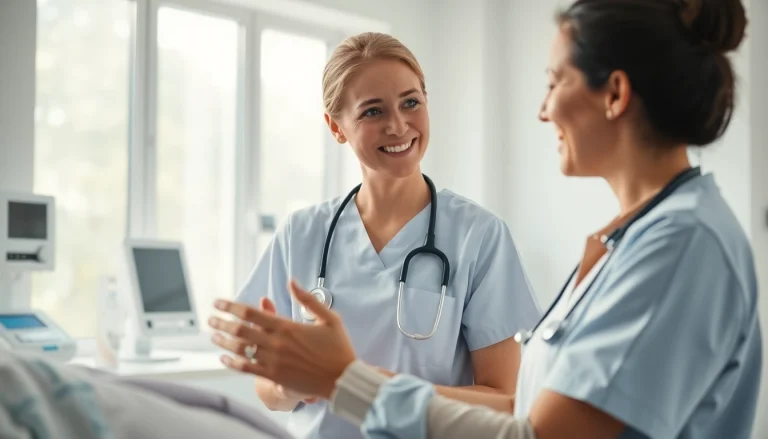 Highlighting the Alabama Board of Nursing and a professional nurse providing compassionate care to a patient