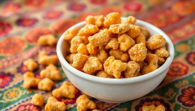 Bhujia snacks showcased in a bowl with vibrant colors and textures, inviting you to taste this crunchy delight.