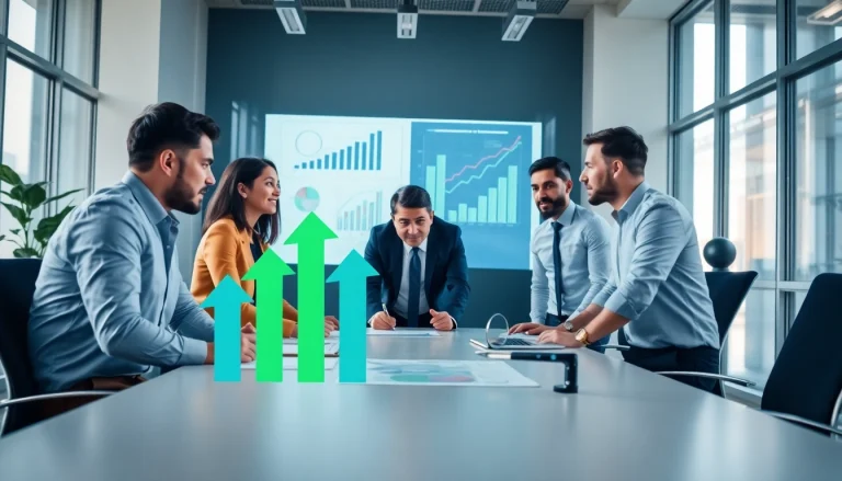 Analyze competitive intelligence strategies collaboratively in a modern office setting.